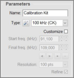 Parâmetros do Calibration Kit